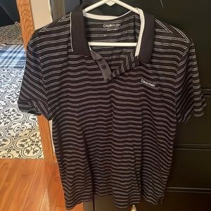 Like new men’s Calvin Klein striped polo; sz L